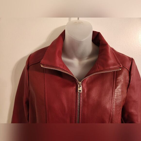 Marc NY Wine/Burgundy Faux Leather size M - Picture 7 of 11